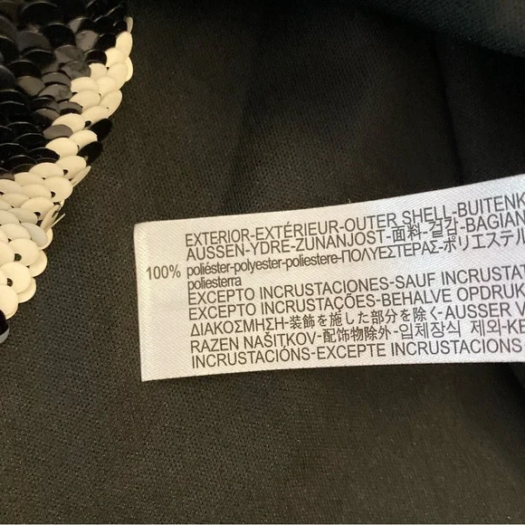 ZARA Black White Sequin Houndstooth Mini Skirt